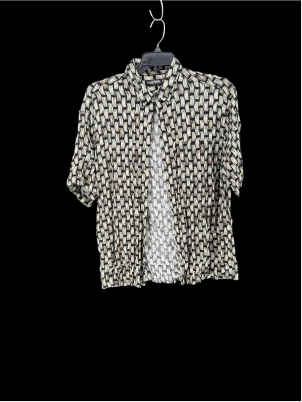 Men's Casual Classics by Lord & Taylor Button Down Shirt XL Black Beige